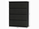 Tiko 4-Drawer Tallboy - Black Oak