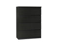 Tiko 4-Drawer Tallboy - Black Oak
