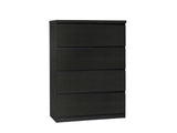 Tiko 4-Drawer Tallboy - Black Oak