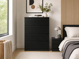 Tiko 4-Drawer Tallboy - Black Oak