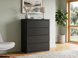 Tiko 4-Drawer Tallboy - Black Oak