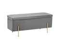 Molto Velvet Ottoman Bench with Storage - Grey