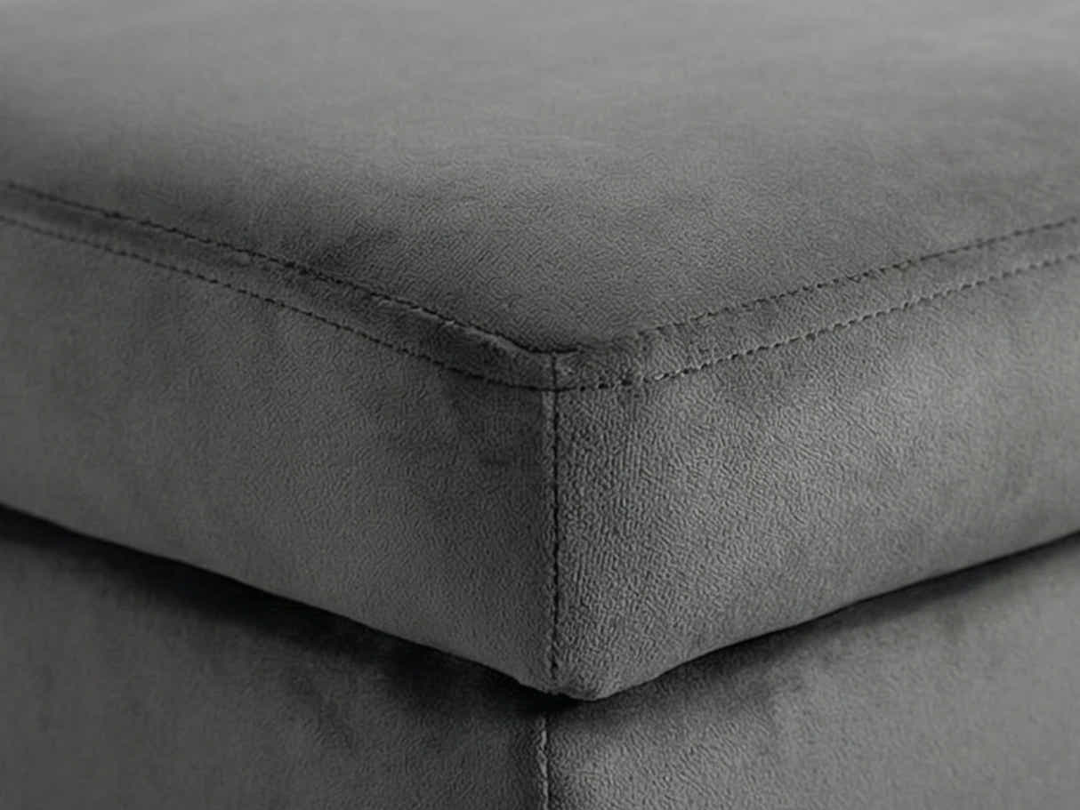 Molto Velvet Ottoman Bench with Storage - Light Grey