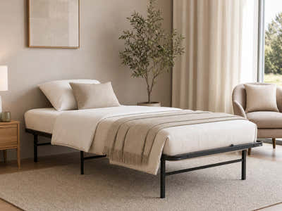 Folding Metal Bed Frame - Single