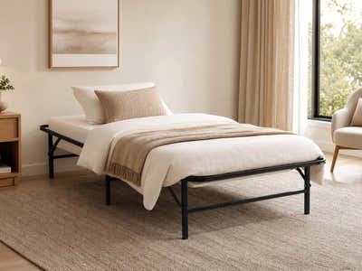 Folding Metal Bed Frame - King Single