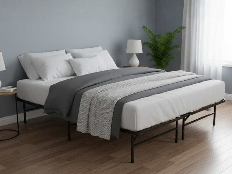 Folding Metal Bed Frame - Queen