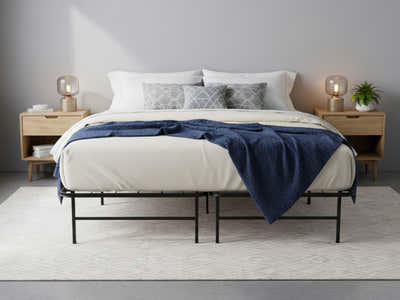 Folding Metal Bed Frame - Queen