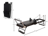 Foldable Pilates Reformer With Headrest - Black