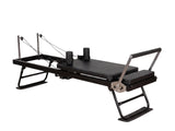 Foldable Pilates Reformer With Headrest - Black