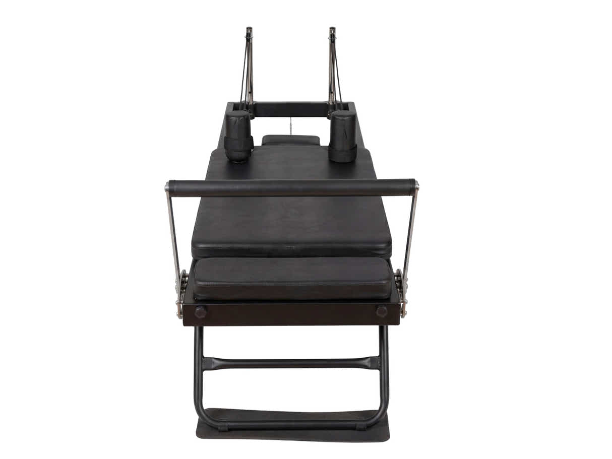 Foldable Pilates Reformer With Headrest - Black