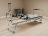 Foldable Pilates Reformer With Headrest - White