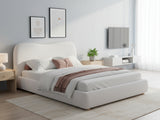 Chelsy Boucle Bed Frame Beige - Queen