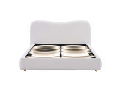 Chelsy Boucle Bed Frame Beige - Queen