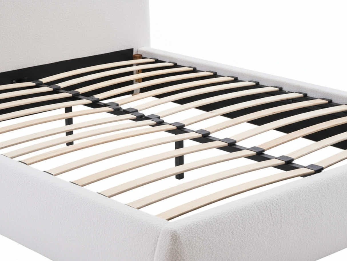 Chelsy Boucle Bed Frame Beige - Queen