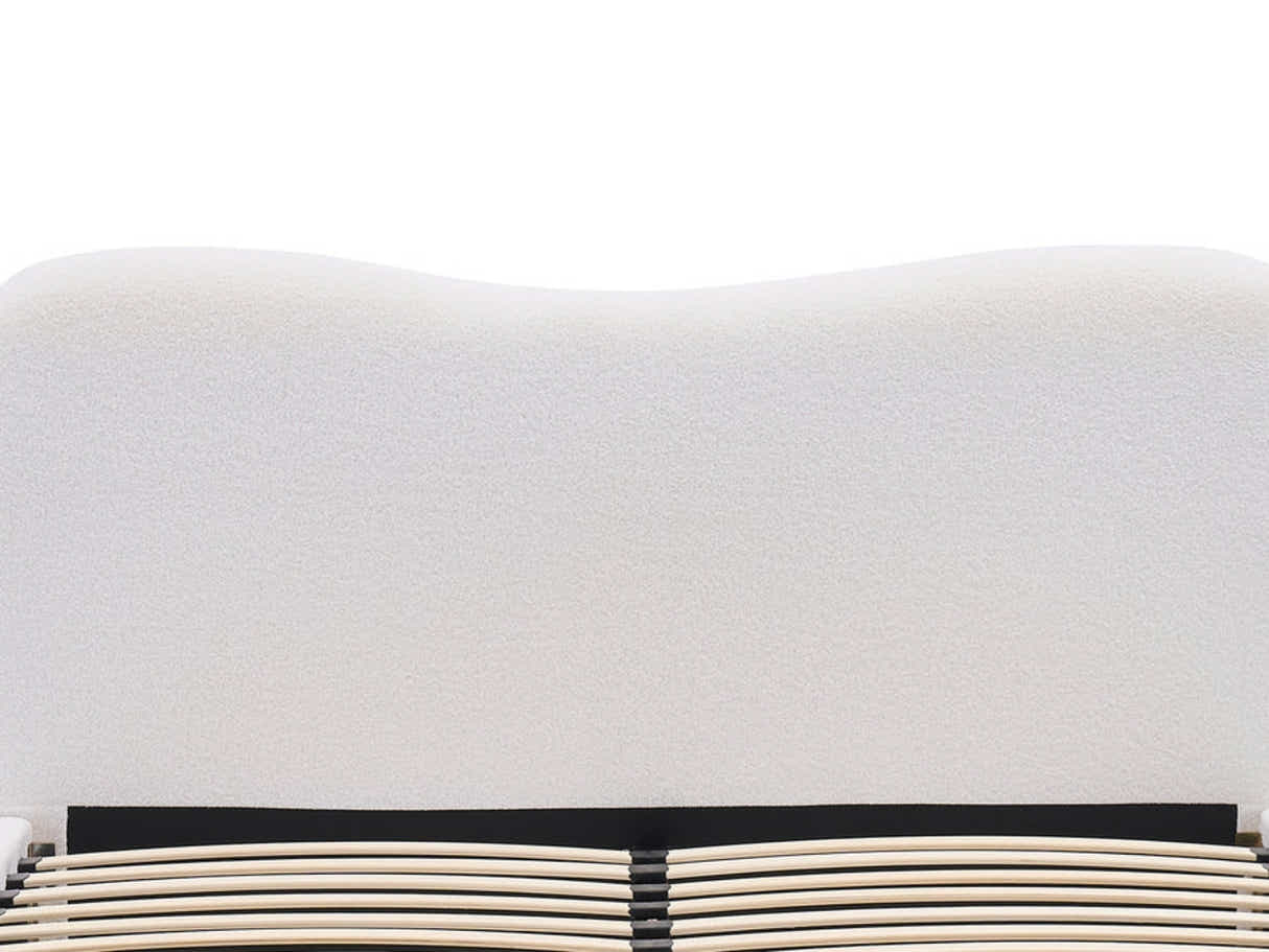 Chelsy Boucle Bed Frame Beige - Queen