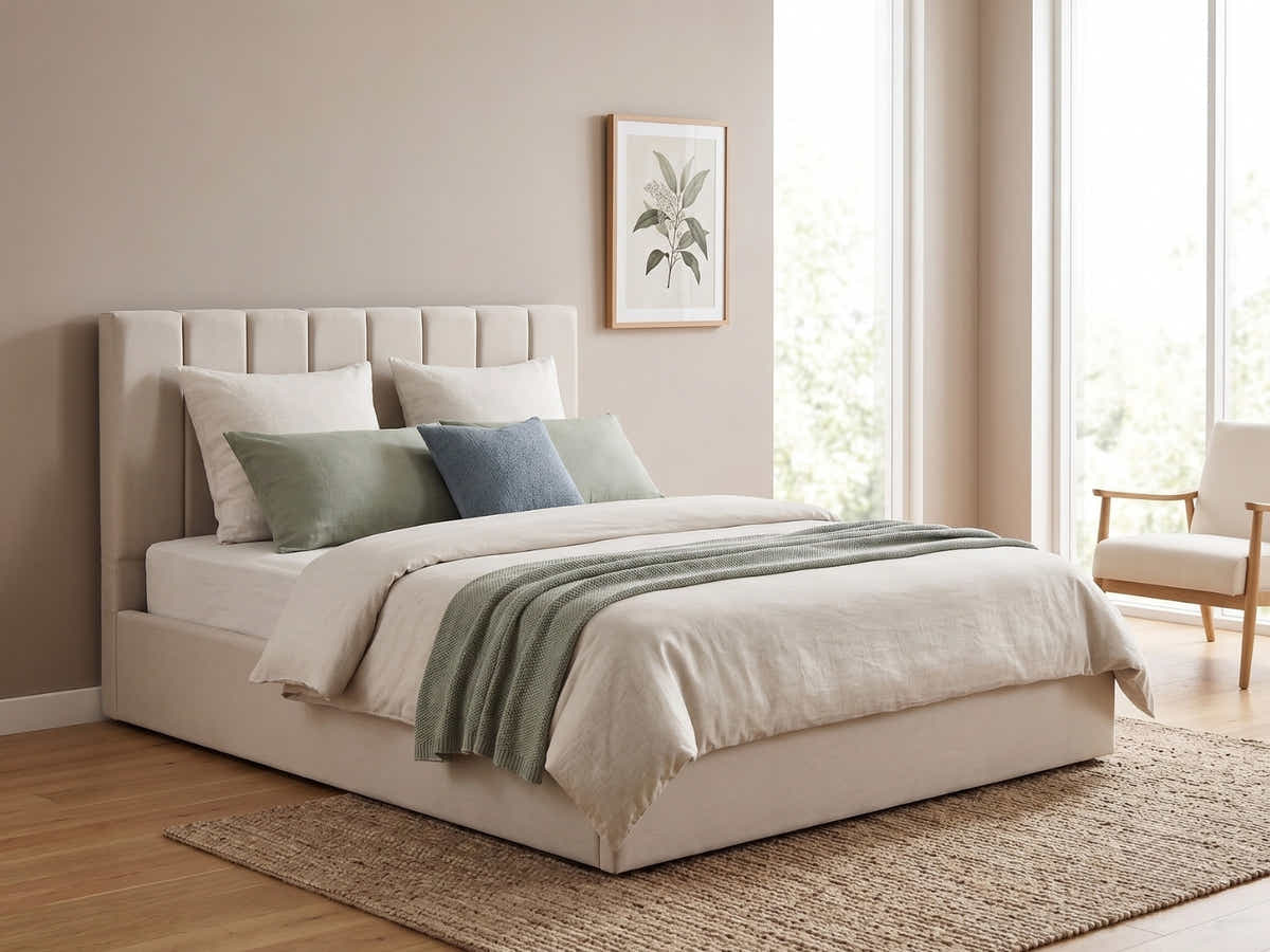DS Shawnee Storage Bed Frame Beige - Queen