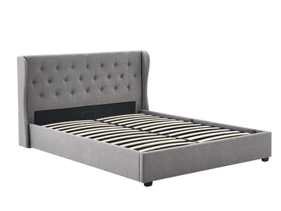 Keron Storage Bed Frame Grey - Queen