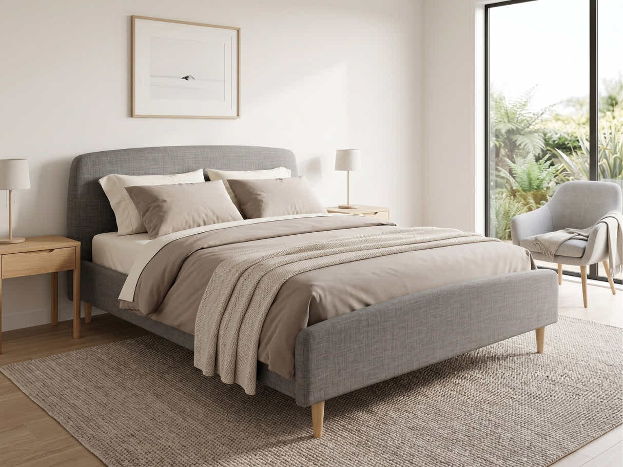 Zion Bed Frame Grey - Queen