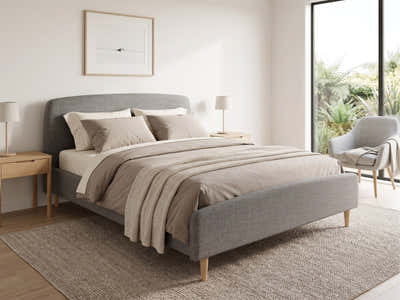 Zion Bed Frame Grey - Queen