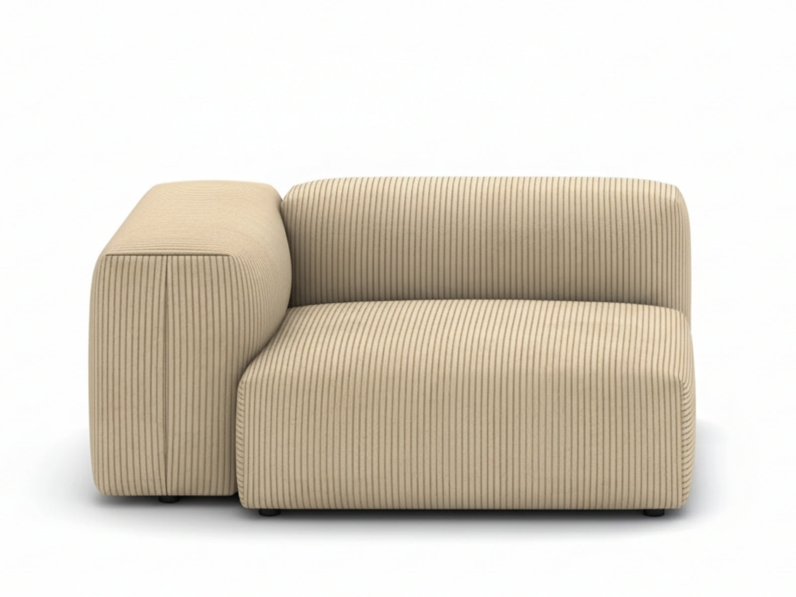 Corduroy modular sofa グレージュ 定価93,000円　左側 Corduroy Left Armrest Seater Beige | Custom Layout | TSB Living NZ