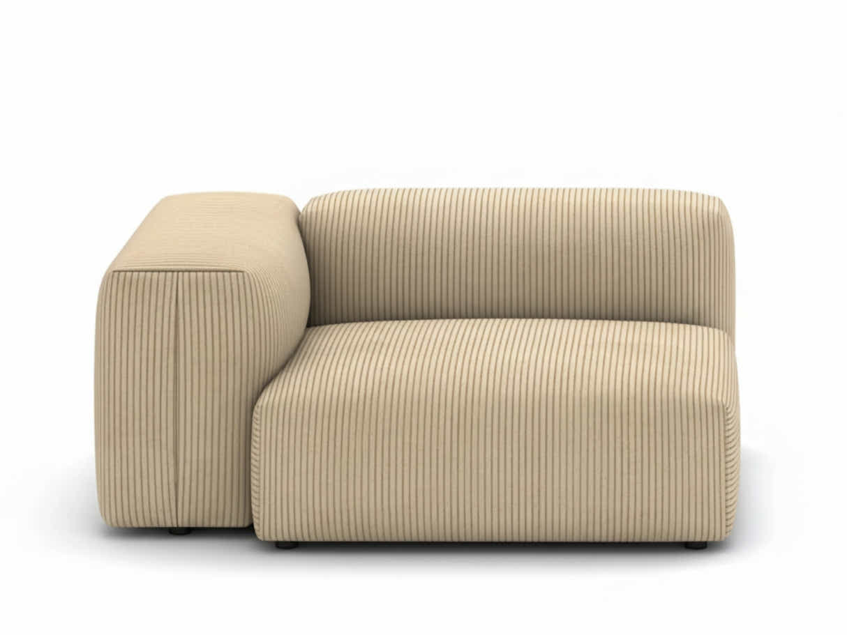 Corduroy Modular Left Armrest Seater - Beige