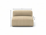 Corduroy Modular Armless Chaise - Beige