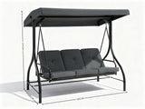 Reclining 3-Seater Swing Chair - Grey