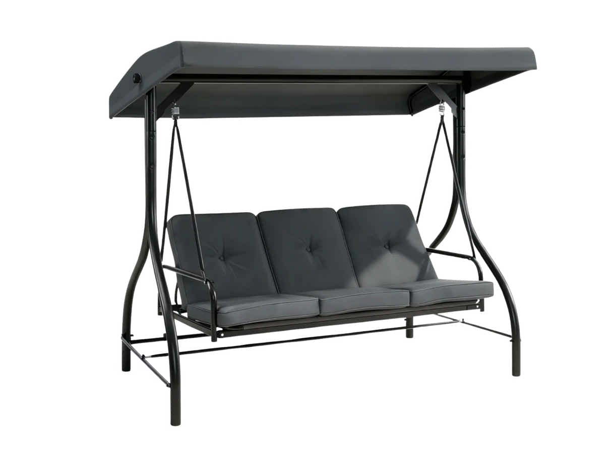 Reclining 3-Seater Swing Chair - Grey