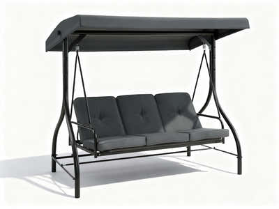 Reclining 3-Seater Swing Chair - Grey