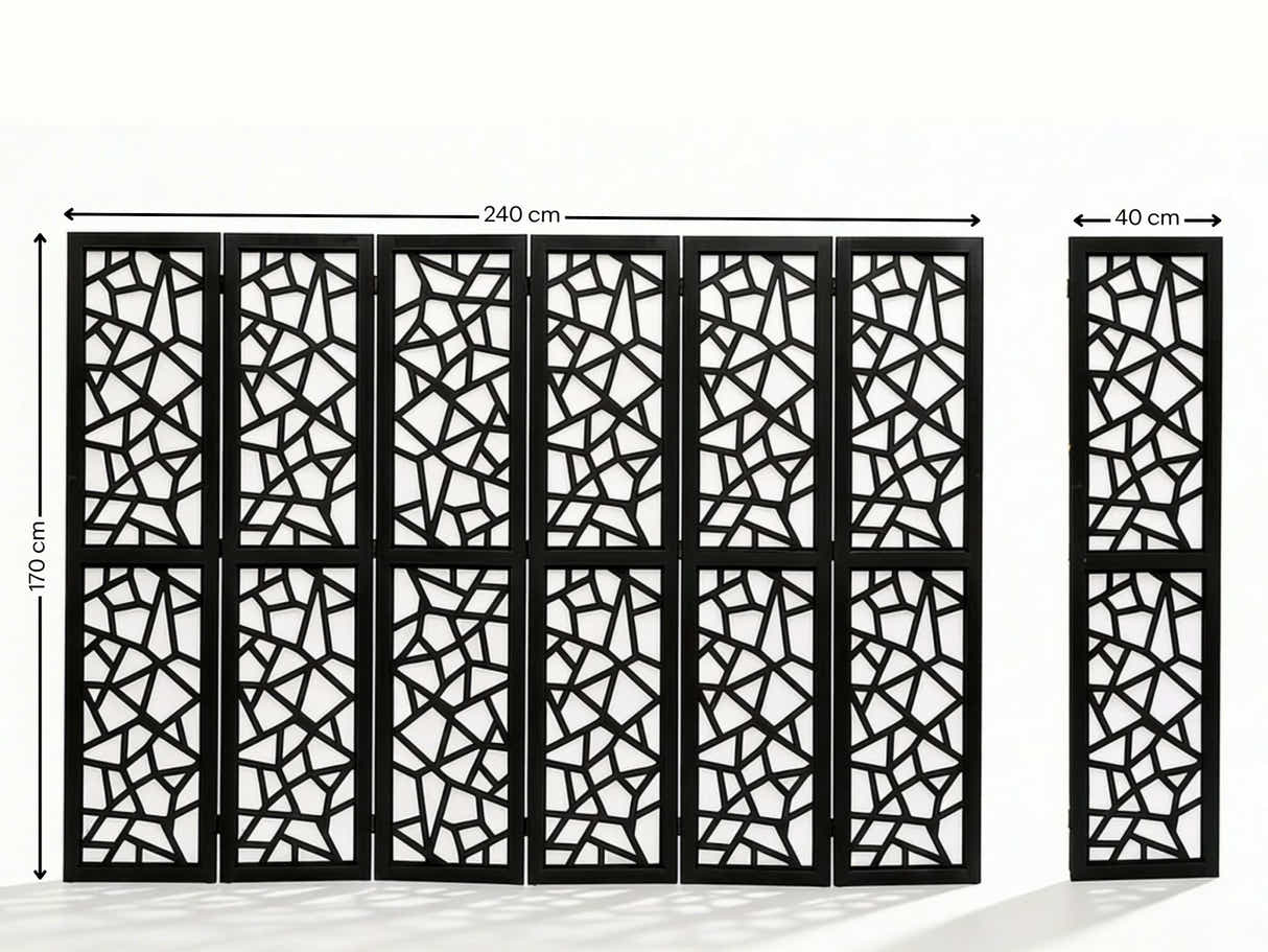 6-Panel Room Divider C M7 - Black