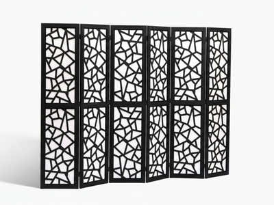 6-Panel Room Divider C M7 - Black