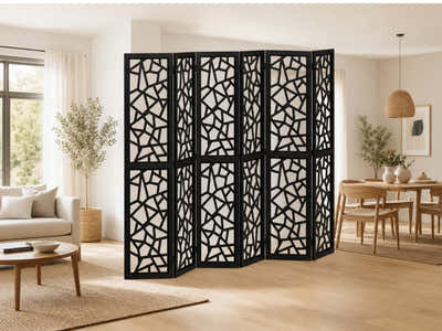 6-Panel Room Divider C M7 - Black