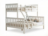 New Chico Triple Bunk Bed - White & Bon10 Single + Bon15 Double Mattresses