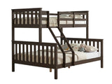 New Chico Triple Bunk Bed - Walnut & Bon10 Single + Bon15 Double Mattresses
