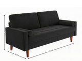 Gyllene 3-Seater Velvet Sofa - Black