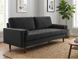 Gyllene 3-Seater Velvet Sofa - Black