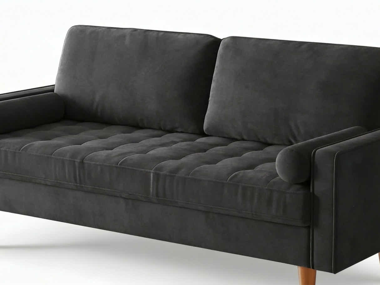 Gyllene 3-Seater Velvet Sofa - Black