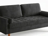 Gyllene 3-Seater Velvet Sofa - Black