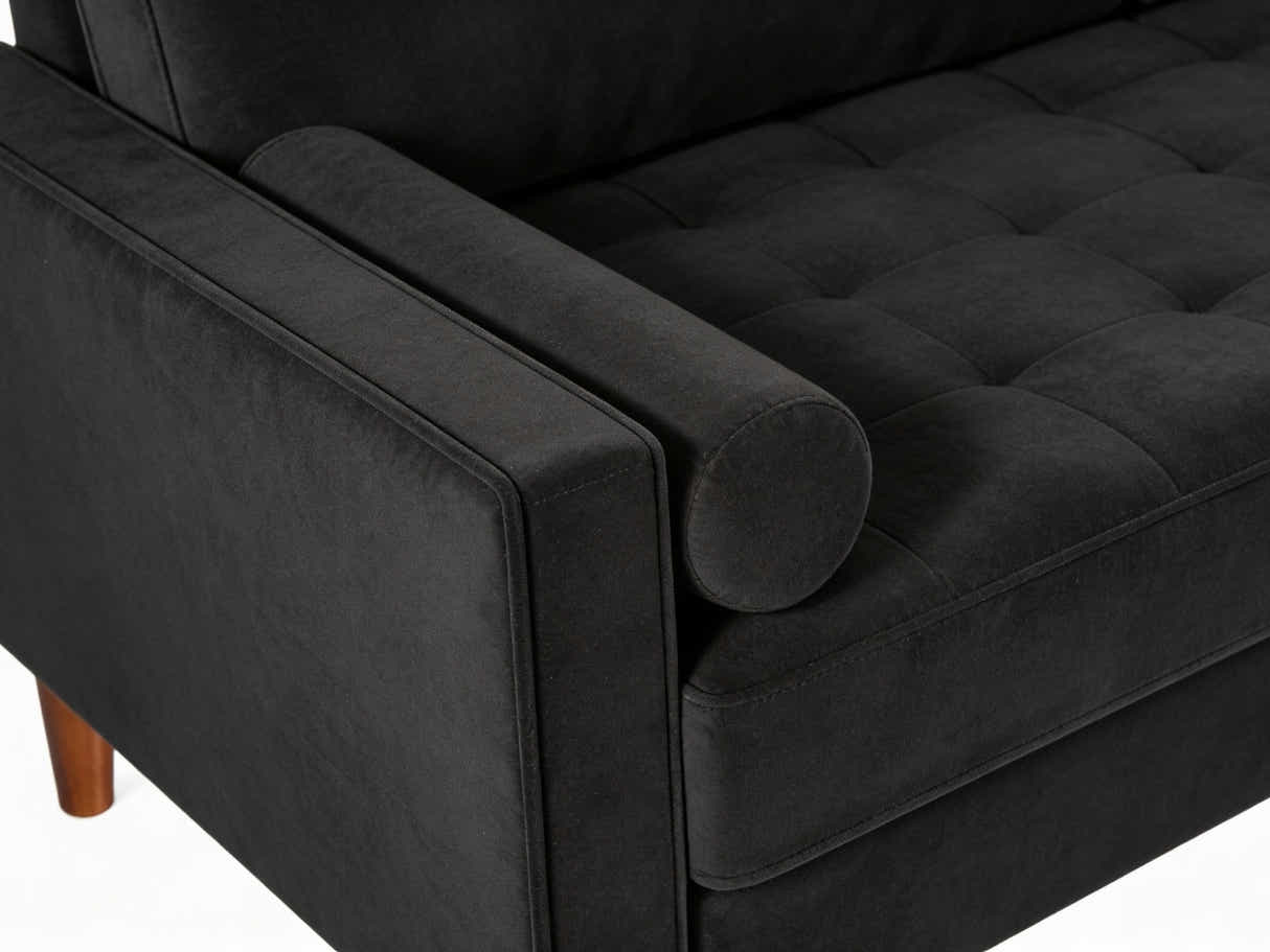 Gyllene 3-Seater Velvet Sofa - Black