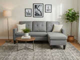 Northland Linen Sofa With Ottoman - Grey