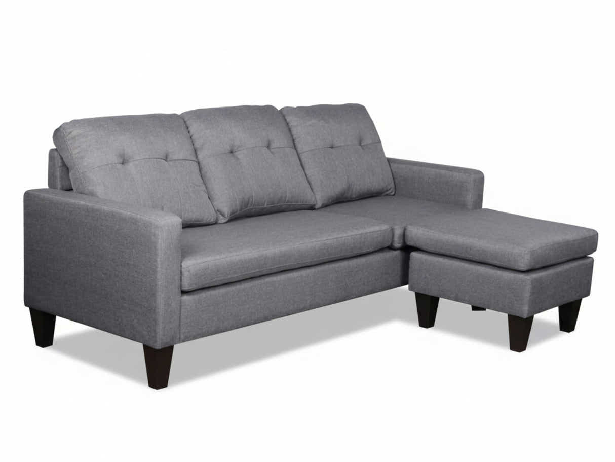 Northland Linen Sofa With Ottoman - Grey