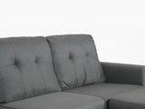 Northland Linen Sofa With Ottoman - Grey