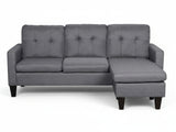 Northland Linen Sofa With Ottoman - Grey