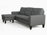 Northland Linen Sofa With Ottoman - Grey