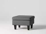 Northland Linen Sofa With Ottoman - Grey