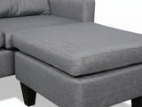 Northland Linen Sofa With Ottoman - Grey