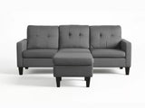Northland Linen Sofa With Ottoman - Grey