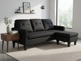 Northland Linen Sofa With Ottoman - Black