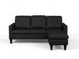 Northland Linen Sofa With Ottoman - Black