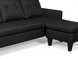 Northland Linen Sofa With Ottoman - Black